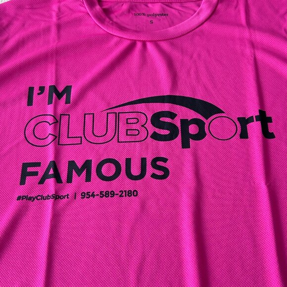 I'm Club Sport Famous Hot Pink Short Sleeve Athletic T-Shirt Size Medium - Picture 3 of 6
